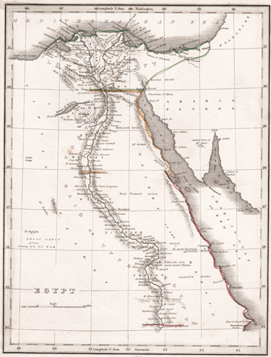 antique map of Egypt 1835